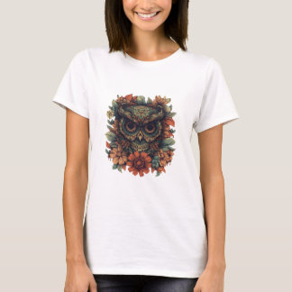 Florale Weisheitseule T-Shirt