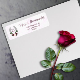 Florale westliche Hufeisen-Quinceanera-Adresse