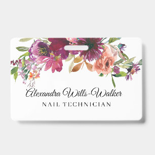 Florale Wildblumen-Nageltechnikerin  Ausweis
