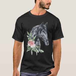 Florale Wildpferd Mustangs Tiergeist Wildtiere T-Shirt