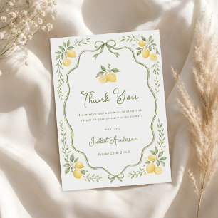 Florale Zitrone Citrus Baby Shower Dankeskarte