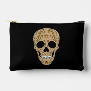 Florale Zucker-Schädel-Dia-de-los-Muertos Zubehörtasche