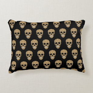 Florale Zuckerschädel Dia de los Muertos Dekokissen