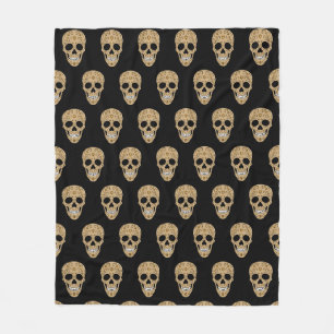 Florale Zuckerschädel Dia de los Muertos Fleecedecke