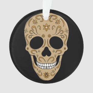 Florale Zuckerschädel Dia de los Muertos Ornament