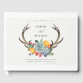 FLORALER ERFOLG ANTLER BOHEMISCH ALLURE MONOGRAMM GÄSTEBUCH