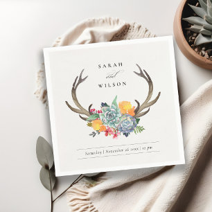 FLORALER ERFOLG ANTLER BOHEMISCH ALLURE MONOGRAMM SERVIETTE