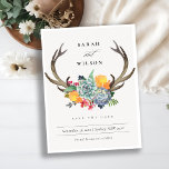 FLORALER ERFOLG ANTLER SAVE THE DATE BOHEMISCH ANKÜNDIGUNGSPOSTKARTE<br><div class="desc">Wenn Sie weitere Anpassungen oder andere passende Artikel benötigen,  kontaktieren Sie mich bitte unter yellowfebstudio@gmail.com</div>