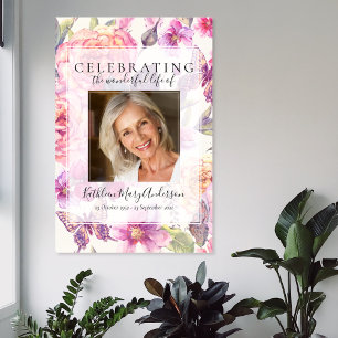 Floraler Gedenk Willkommensgruß Poster