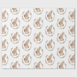 Floraler Hase Ostern Geburtstagsfeier Geschenkpapier