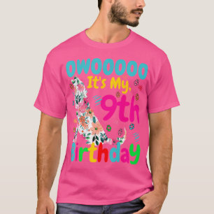 Floraler heulender Wasserfarbenwolf 9 Jahre alte W T-Shirt