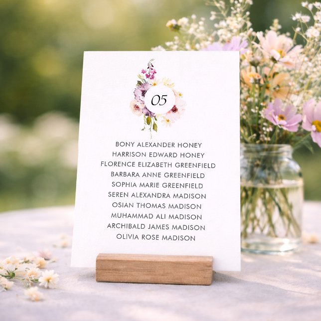 Floraler Hochzeitssitzplan-Tischschild Einladung (Von Creator hochgeladen)