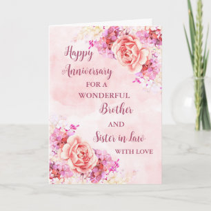 Floraler Hochzeitstag für Schwager und Schwägerin Karte