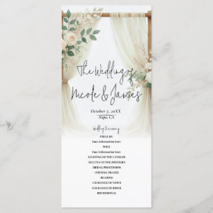 Floraler hölzerner Bogen Grünzeug Rosen Hochzeitsp Programm