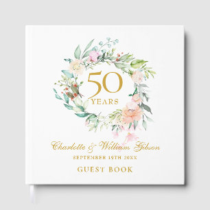 Floraler Kranz zum 50. Hochzeitstag Gästebuch