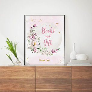 Floraler Mond Rosa Bücher und Geschenke Poster