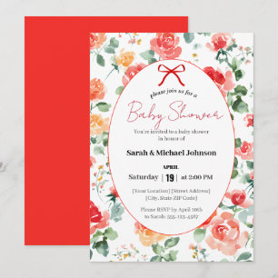 Floraler Traum-Baby-Shower Einladung