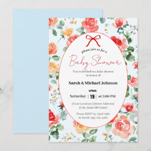 Floraler Traum-Baby-Shower  Einladung