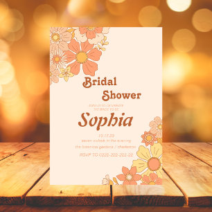 florales 70er-Jahre RETRO groovy Hippie-JUNGGESELL Einladung