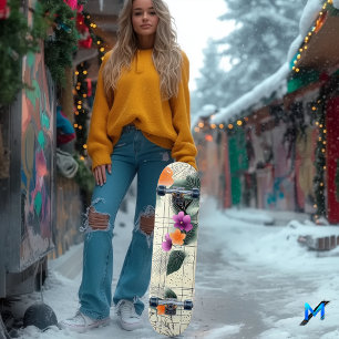 Florales abstraktes Gitter Skate Deck Skateboard