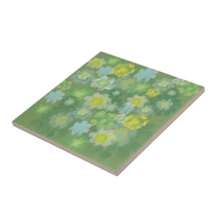 Florales abstraktes salziges Wasserfarben-Gemälde Fliese