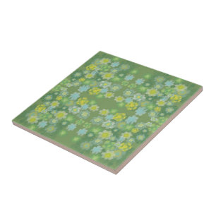 Florales abstraktes salziges Wasserfarben-Malerei- Fliese
