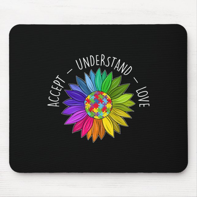 Florales Autismus-Bewusstsein Gänseblümchen-Blume  Mousepad (Vorne)