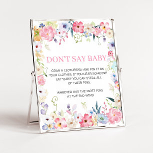 Florales Baby in Blüte Don't Say Baby Schild