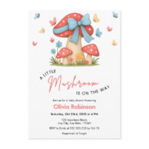 Florales Blaues Band Ein Kleiner Pilz Baby Shower