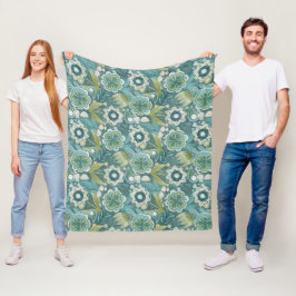 Florales Boho-Botanikmuster Fleecedecke