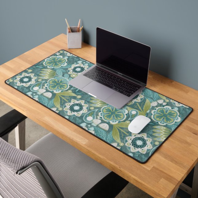 Florales Boho-Botanikmuster Schreibtischunterlage (Büro 2)