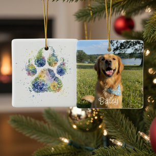 Florales Boho-Rosa-Rosen-Hundemutter-Haustierliebh Keramikornament