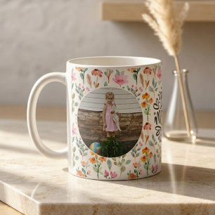Florales botanisches 2-Foto-Collage-Mama- und Oma- Kaffeetasse