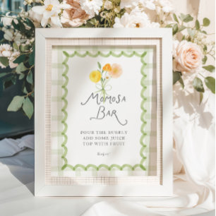 Florales Bouquet-Baby-Shower-Momosa-Bar Poster