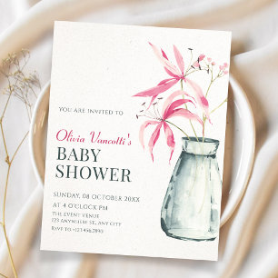 Florales Bouquet minimalistisches ästhetisches Bab Einladung