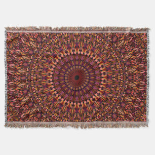 Florales braunes Mandala-Design Decke