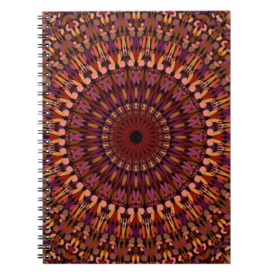 Florales braunes Mandala-Design Notizblock