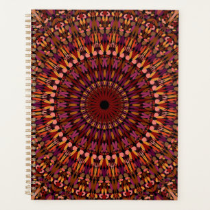 Florales braunes Mandala-Design Planer