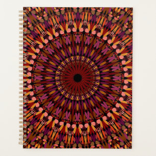 Florales braunes Mandala-Design Planer
