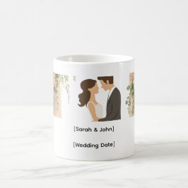 Florales Braut & Bräutigam Paar Geschenk Kaffeetasse