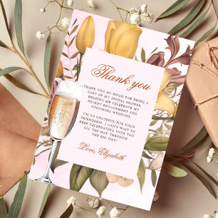 Florales Brunch und sprudelndes Brautbad Dankeskarte