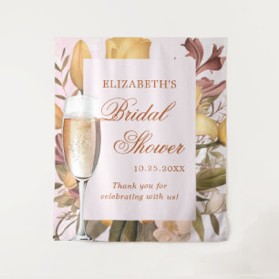 Florales Brunch und sprudelndes Brautbad Wandteppich