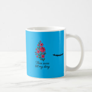Florales Brustkrebs-Bewusstsein Linke Mastektomie Kaffeetasse