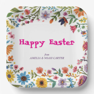 Florales bunte Oster-BRUNCH & JAGD Pappteller