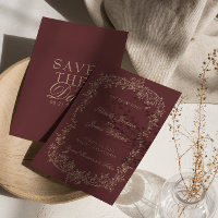Florales Burgund Beige Botanisches Alte-Money-Hoch