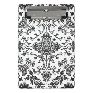 Florales Chinoiserie Schwarz-Weiß-Aquarell Mini Klemmbrett