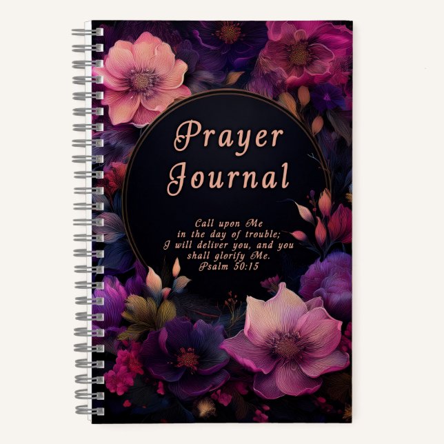 Florales christliches Gebetsjournal Notizbuch (Vorderseite)