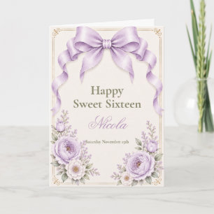 Florales Coquette-Schleife Sweet Sixteen Karte