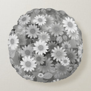Florales Design 3 Rundes Kissen