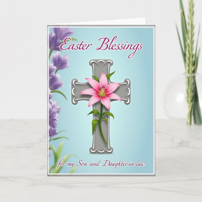 Florales Devotionskarte Kreuz Karte (Vorderseite)